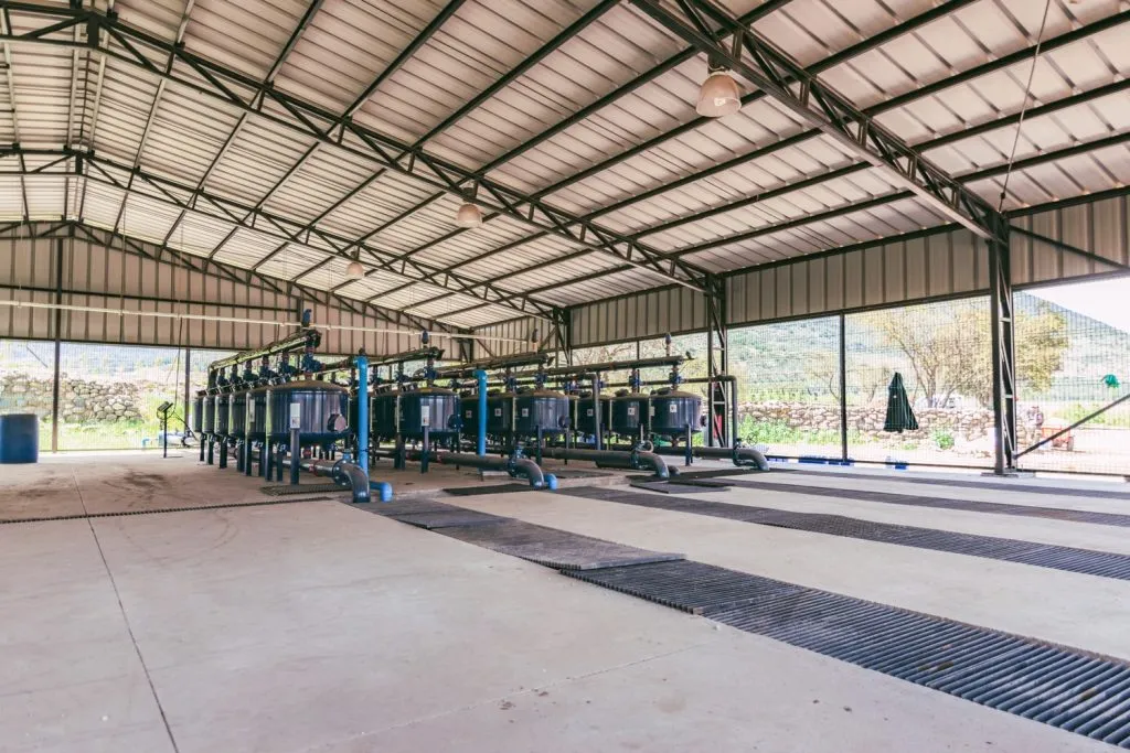 Powerful water pumps connected to a modern network providing efficient solutions for precise irrigation planning.